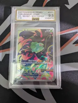 POKEMON MEGA EVOLUTIONS BULBASAUR STAMPED BOX TOPPER #133/132 AGS GRADED 9.5 - Image 1