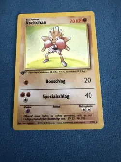 Pokemon Hitmonchan Nockchan Base Set 1st Edition German 7/102 Holo Rare Mint - Image 1