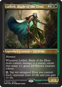 Lathril, Blade of the Elves (Foil Etched) -Foil Light Play MTG Media Promos - Image 1