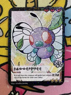 Pokemon Parody Cards by Tiredbutwoke, v2 / Set 2 - Butterfree Holographic Card - Image 1