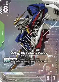 Wing Gundam Zero Gundam TCG GD01-024 LR+ Holofoil NEWTYPE RISING trading cards - Image 1