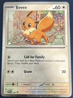 2025 Pokemon Black Star Promo #200 Eevee COSMOS HOLO Card NEAR MINT - Image 1