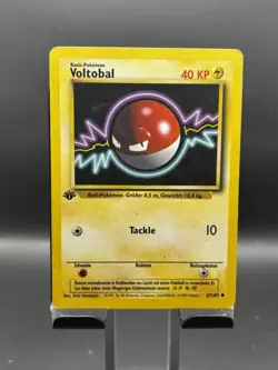 Pokemon Card: Voltorb 67/102 1st Edition Base Set! - Image 1