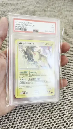 PSA 7 2008 AMPHAROS LV. 52 Pop Series 7 POKEMON Holo 2008 Trading Card 1/17 - Image 2