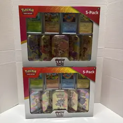 Pokemon Scarlet & Violet 151 5-pack Mini Tins 4 Promo Cards 2-PACK Fast Shipping - Image 1