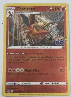 Pokemon TCG Charizard Pokemon GO 010/078 Reverse Holo Rare - Image 1