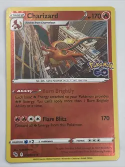 Pokemon TCG Charizard Pokemon GO 010/078 Reverse Holo Rare - Image 2