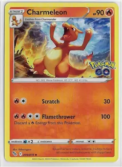 POKEMON SWSH Pokemon GO NM RARE Reverse Holo #010/078 CHARIZARD + pre-evolutions - Image 2
