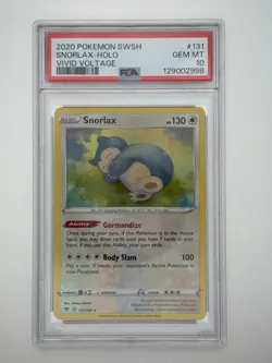PSA 10 Pokemon Snorlax Holo 2020 Sword and Shield Vivid Voltage - Image 1