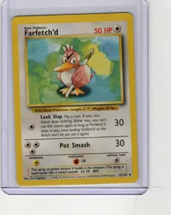 1999 Pokemon Farfetchd 27/102 Base Set English - 293 - Image 1