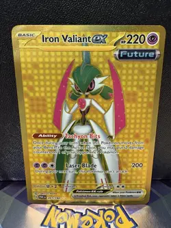 Pokemon TCG Iron Valiant EX Paradox Rift 261/182 Hyper Rare - Image 1