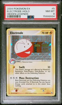 2004 Pokemon EX Hidden Legends Electrode holo 5/101 PSA 8 NM-Mint 75999934 - Image 1