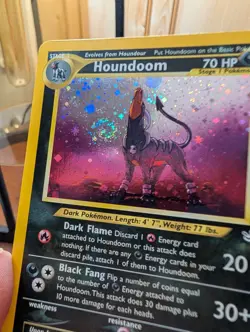 Pokemon NEO Revelation HOLO Houndoom 8/64 Swirl light play check pictures! - Image 2