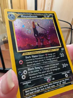 Pokemon NEO Revelation HOLO Houndoom 8/64 Swirl light play check pictures! - Image 3