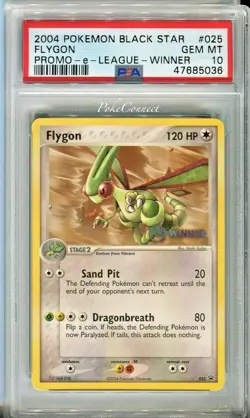 PSA 10 GEM MINT Pokemon Flygon Winner e-League 2004 Black Star Promo #025 - Image 1