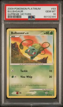 PSA 10 Bulbasaur Supreme Victors Platinum POP 11 Pokemon 2009 Mint Rare - Image 1