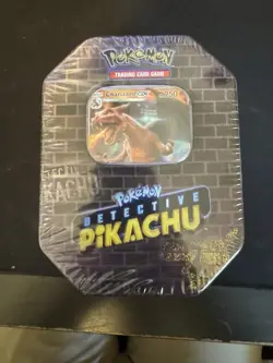 Pokemon TCG: Detective Pikachu CharizardGX Exclusive Tin New Factory Sealed - Image 1