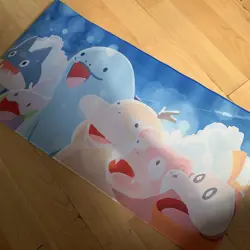 Pokemon Playmat Play Mat Rubber Tcg Trading Card Game Fuecoco Slowpoke Psyduck - Image 1