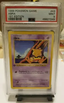 Pokemon 1999 Abra 1st Edition 1999 #43 Mint PSA 9 Graded Card - Image 1