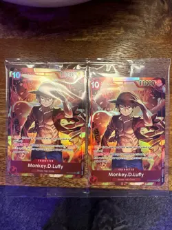2 Sealed Promo Card One Piece TCG Treasure Booster Monkey D Luffy ST10-006 SR - Image 1
