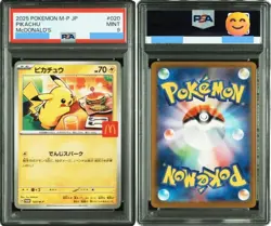 PSA 9 Pokemon Card Pikachu 020/M-P McDonald's Promo 2025 Japanese - Image 1