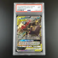 PSA 9 Umbreon & Darkrai GX 125/236 Pokemon Unified Minds Full Art Graded Card - Image 1