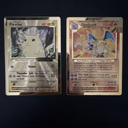 Pokemon Celebrations Gold Metal Charizard & Pikachu Cards 25th Anniversary Base - Image 3