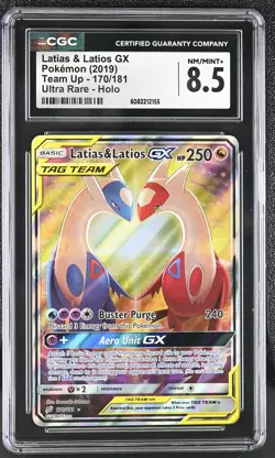 CGC 8.5 Latias & Latios GX 2019 Team Up 170/181 Ultra Rare Holo Pokemon Card - Image 1