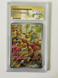 Pokemon Eevee TCG Twilight Masquerade Illustration Rare Card 188/167 Ace 10 Gem - Image 1