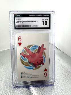 Corsola 6 of Hearts White Kyurem Deck Poker Playing Card Pokemon CGC 10 - Image 1