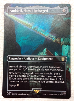 Magic Lord of the Rings Anduril, Narsil Reforged Foil Borderless Rare MTG - Image 1