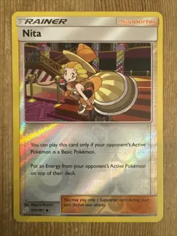 Pokemon TCG Nita Sun & Moon - Team Up 151/181 Reverse Holo Uncommon LP - Image 1