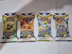 Pokemon Brilliant Stars Sleeved Booster Pack X4 Sealed full art set blister pack - Image 1