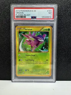 2013 POKEMON B&W PLASMA BLAST #103 VIRIZION PSA 7 - Image 1