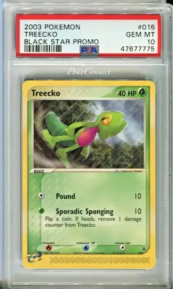 PSA 10 GEM MINT Pokemon Treecko Non-Holo Black Star Promo 2003 #016 - Image 1