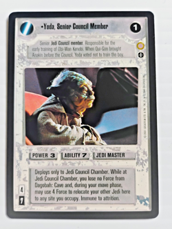 STAR WARS CCG YODA SENIOR COUNCIL CARD CORUSCANT RARE - Image 1