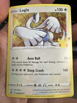 Lugia 022/025 Holo Rare Celebrations 25th Anniversary Pokemon Card NM Mint - Image 1