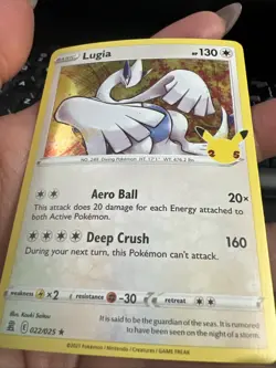 Lugia 022/025 Holo Rare Celebrations 25th Anniversary Pokemon Card NM Mint - Image 2