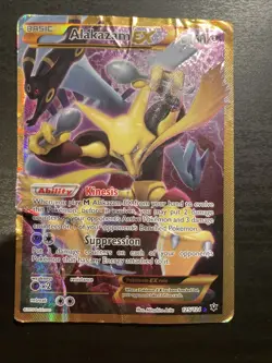 Pokemon Alakazam TCG EX XY Fates Collide Holo Card 125/124 Full Art Secret Rare - Image 1