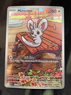 Minccino 152/086 Sv: Black Bolt Holo Pokemon Card Full Art Normal Type - Image 1