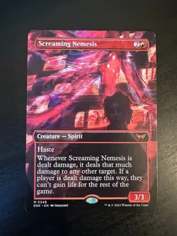 MTG Screaming Nemesis Borderless Duskmourn House of Horror Near Mint - Image 1