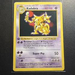 1999 Pokemon TCG - Kadabra - 32/102 - 1st Edition Shadowless - Base Set - LP MP - Image 1