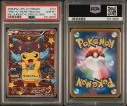 Pokemon 2016 JPN XY PROMO PONCHO-WEARING PIKACHU MEGA CHARIZARD #207 PSA 10 - Image 3