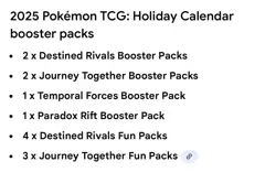 2025 Pokemon TCG Holiday Advent Calendar Box New Sealed - Image 2