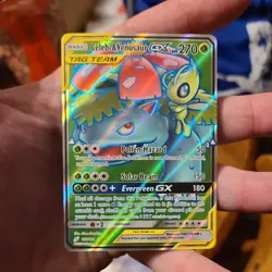 Pokemon Celebi & Venusaur GX (Full Art) 159/181 Sm-Team Up Holo NM *VIDEO* - Image 1