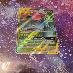Pokemon Celebi & Venusaur GX (Full Art) 159/181 Sm-Team Up Holo NM *VIDEO* - Image 3