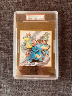 Shikishi Pokemon 2019 Board Art 2 Waninoko, Alligatis & Ordile, PSA Gem Mint 10 - Image 1