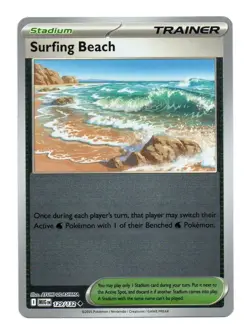Surfing Beach Reverse Holo Pokemon TCG ME01 Mega Evolution 129/132 - Image 1