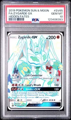 PSA 10 ZYGARDE GX SV65 HIDDEN FATES SUN & MOON POKEMON GEM MINT - Image 1