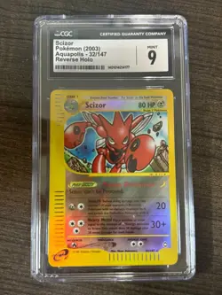 2003 Pokemon Scizor Aquapolis - 32/147 Reverse Holo - CGC 9 Mint - Image 1